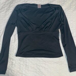 No Boundaries Black Long Sleeve Crop Top